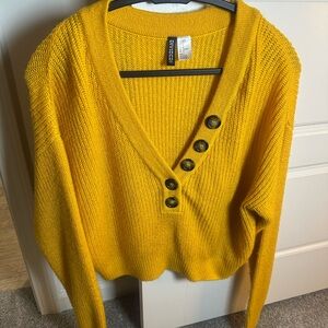 H&M Golden Yellow Cardigan with Buttons